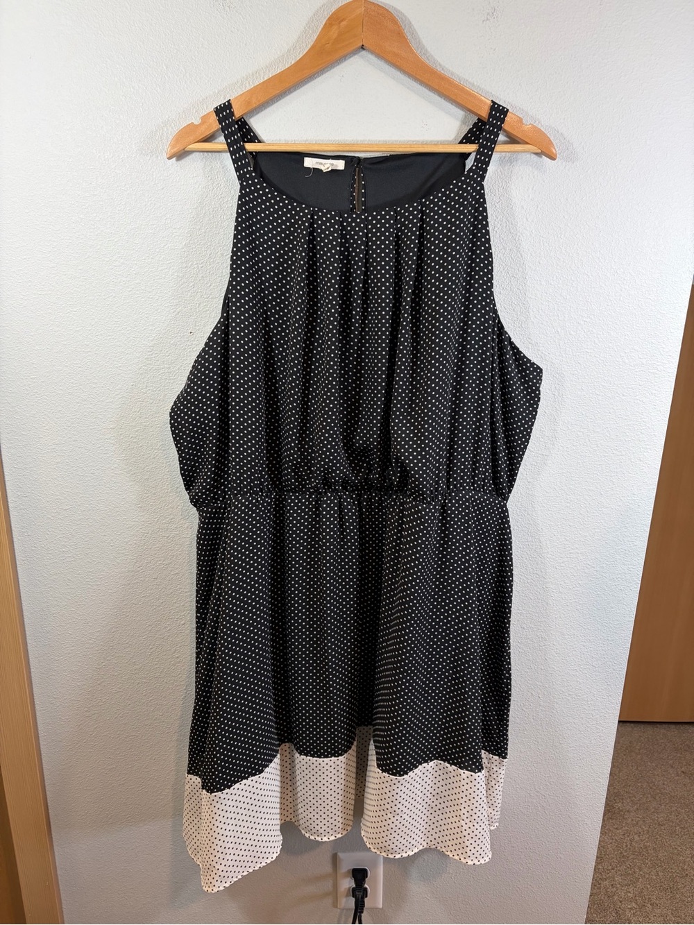 Maurices Black and White Polka Dot Sleeveless Midi Dress